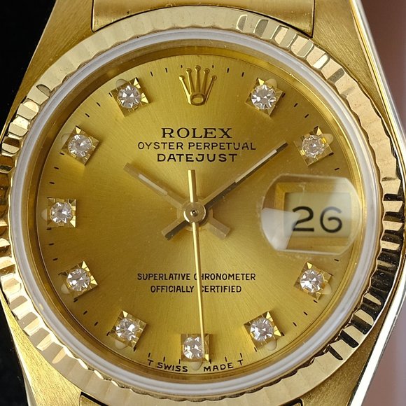 Rolex Datejust 18K Gold Factory Diamond Dial 26mm - Picture 2 of 14